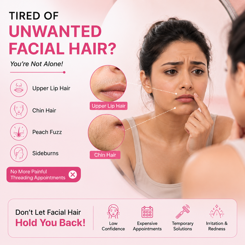 2-in-1 Rechargeable Facial Hair Remover & Eyebrow Trimmer with LED