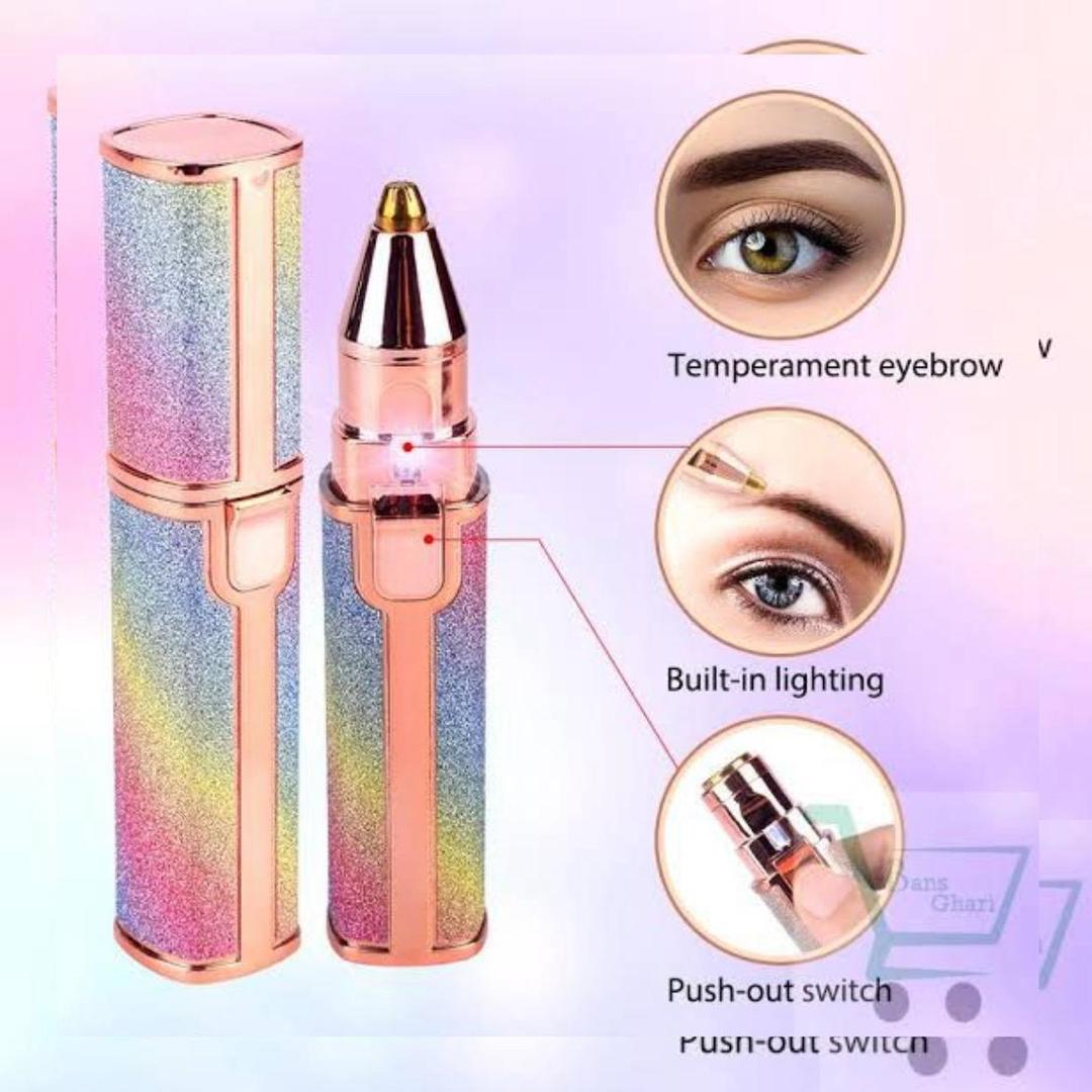 2-in-1 Rechargeable Facial Hair Remover & Eyebrow Trimmer with LED