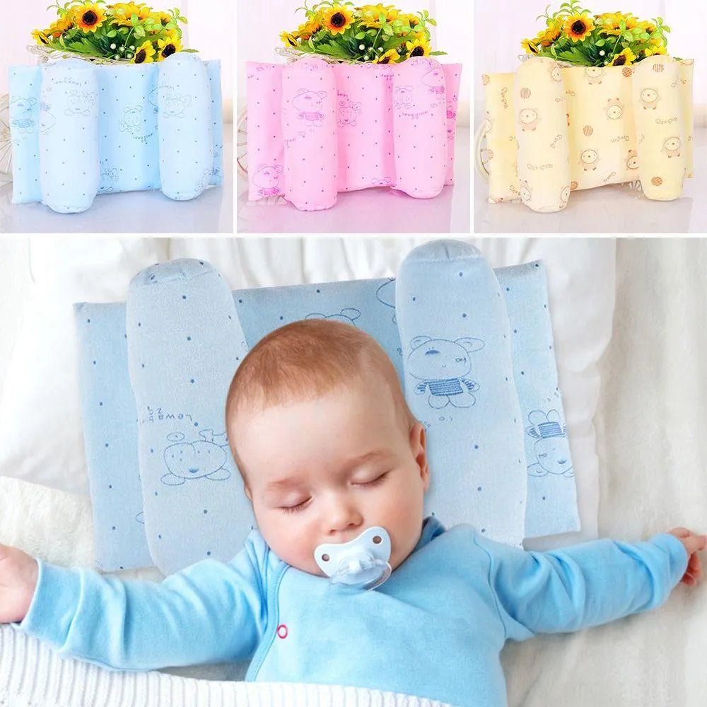 Newborn Baby Head Shaping Pillow — Bear Design Anti-Roll Breathable