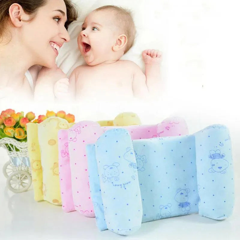 Newborn Baby Head Shaping Pillow — Bear Design Anti-Roll Breathable