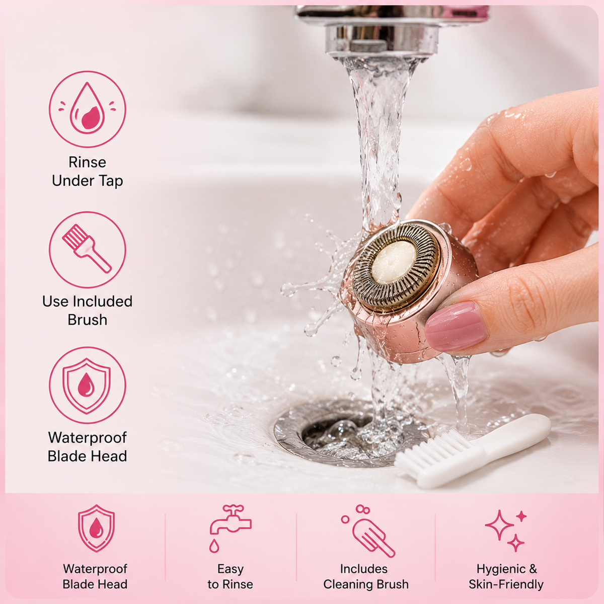 2-in-1 Rechargeable Facial Hair Remover & Eyebrow Trimmer with LED